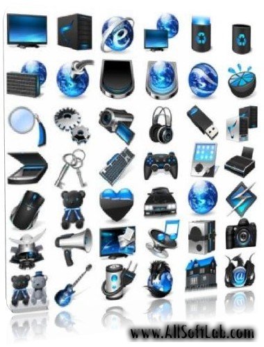 Blue Firefly Icon Pack  [94 шт] | ICO,PNG