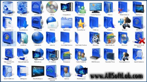 Тема "Blue Spheres" + синие иконки для Windows 7