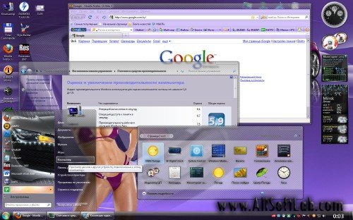 Фиолетовые иконки + тема "Diesel Power" для Windows 7