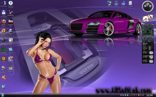 Фиолетовые иконки + тема "Diesel Power" для Windows 7