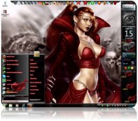 Красивая тема оформления для Windows 7 в красных тонах Babe red